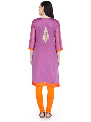 Purple Gota Embroidery Kurta 3