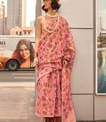 Pink Tissue Banarasi Printed Saree And Rich Pallu Saree With Blouse For Women