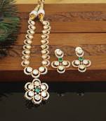 Elegant kundan polki necklace set