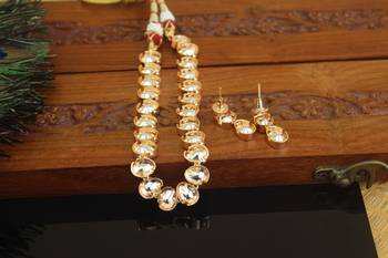 Elegant kundan polki necklace set 3