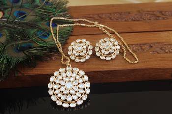 Elegant kundan polki necklace set 1