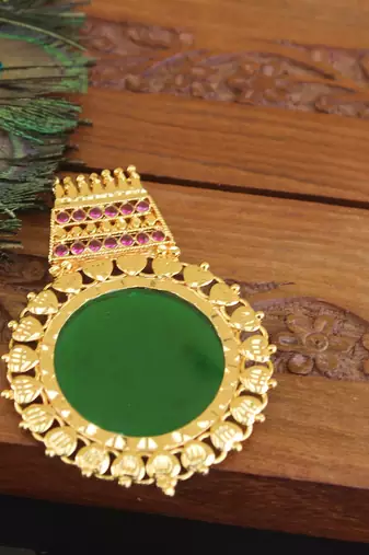 Kerala style gold plated palakka pendant