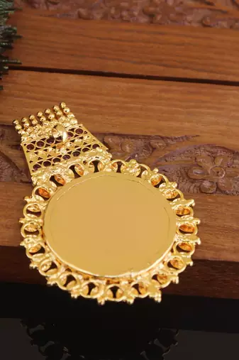 Kerala style gold plated palakka pendant
