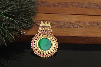 Kerala style gold plated palakka pendant 1