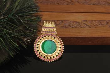 Kerala style gold plated palakka pendant 2