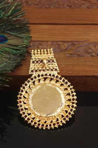 Kerala style gold plated palakka pendant