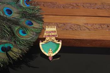 Kerala style gold plated temple palakka pendant 1