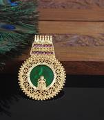 Kerala style gold plated temple palakka pendant
