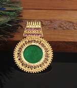 Kerala style gold plated palakka pendant