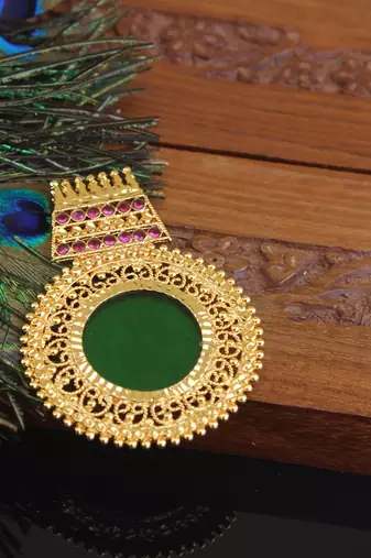 Kerala style gold plated palakka pendant