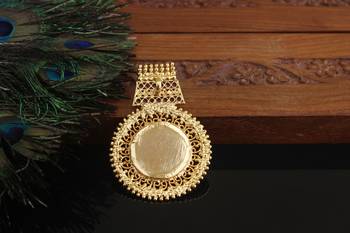 Kerala style gold plated palakka pendant 3