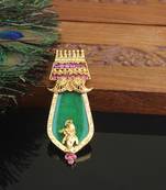 Kerala style gold plated krishna palakka pendant