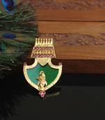 Kerala style gold plated krishna palakka pendant