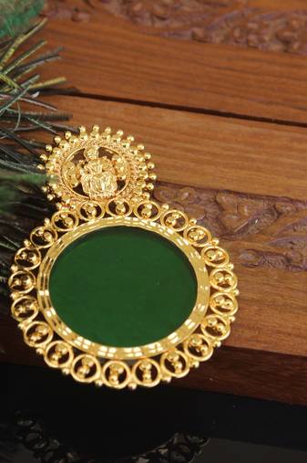 Kerala style gold plated temple palakka pendant