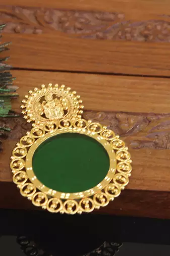 Kerala style gold plated temple palakka pendant