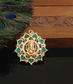 Kerala style gold plated ganesha palakka pendant
