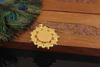 Kerala style gold plated ganesha palakka pendant 3