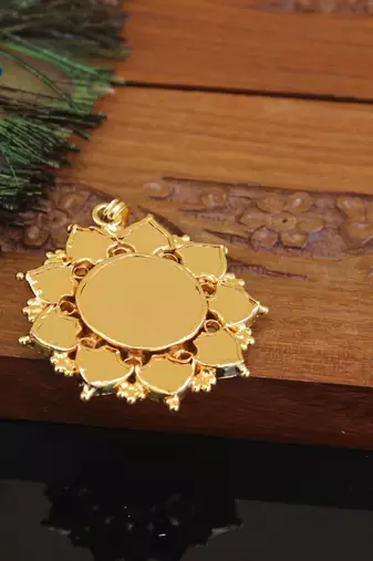 Kerala style gold plated ganesha palakka pendant