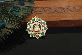 Kerala style gold plated lakshmi palakka pendant 1
