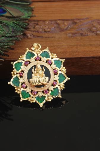 Kerala style gold plated lakshmi palakka pendant