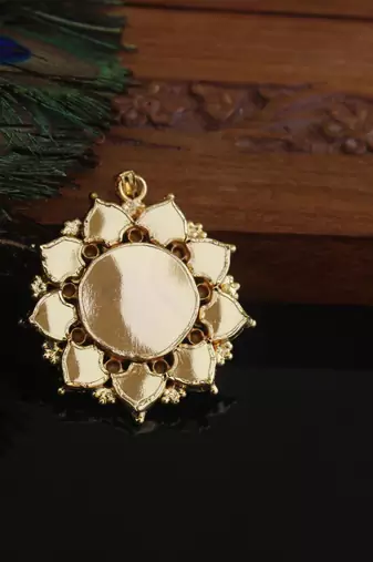 Kerala style gold plated lakshmi palakka pendant