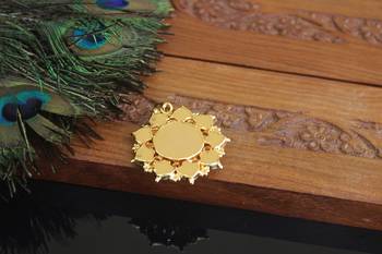 Kerala style gold plated krishna palakka pendant 3