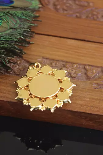 Kerala style gold plated krishna palakka pendant