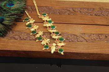 Kerala style gold plated dasavathar necklace 1