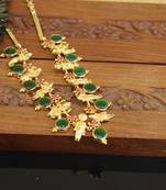 Kerala style gold plated dasavathar necklace