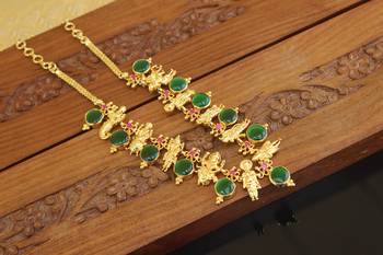 Kerala style gold plated dasavathar necklace 2