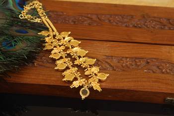 Kerala style gold plated dasavathar necklace 4