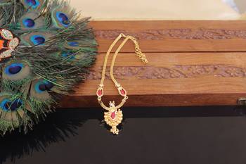 Kerala style gold plated palakka necklace 1