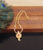 Kerala style gold plated palakka necklace
