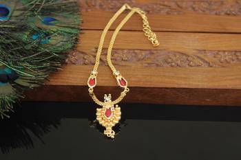 Kerala style gold plated palakka necklace 2