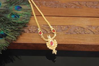 Kerala style gold plated palakka necklace 3