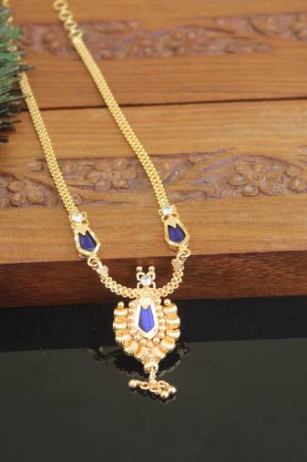 Kerala style gold plated palakka necklace