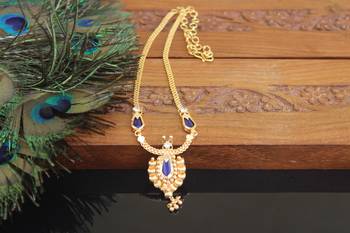 Kerala style gold plated palakka necklace 2