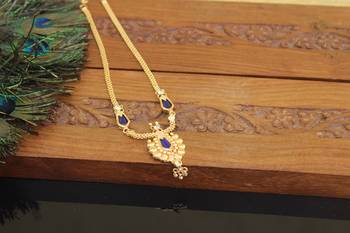 Kerala style gold plated palakka necklace 3