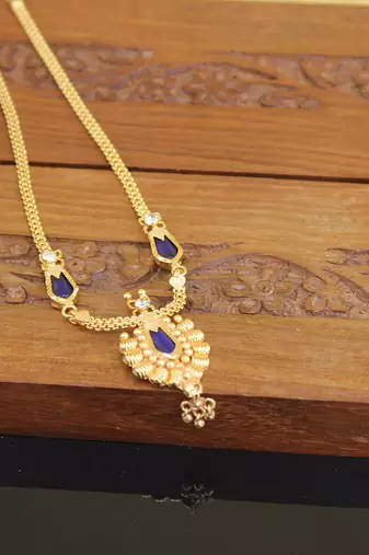 Kerala style gold plated palakka necklace