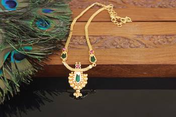 Kerala style gold plated palakka necklace 1