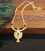 Kerala style gold plated palakka necklace