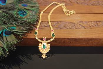 Kerala style gold plated palakka necklace 2