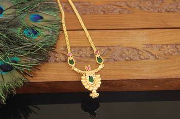 Kerala style gold plated palakka necklace 3