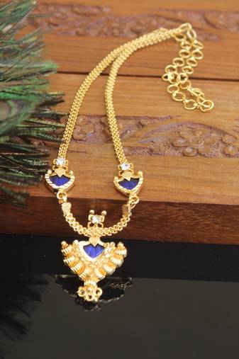 Kerala style gold plated palakka necklace