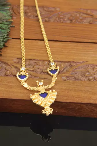 Kerala style gold plated palakka necklace