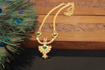 Kerala style gold plated palakka necklace 1