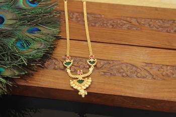 Kerala style gold plated palakka necklace 3