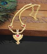Kerala style gold plated palakka necklace