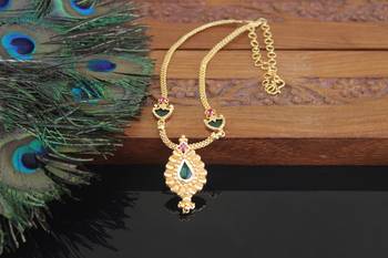 Kerala style gold plated palakka necklace 1