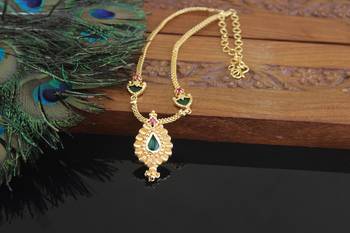Kerala style gold plated palakka necklace 2